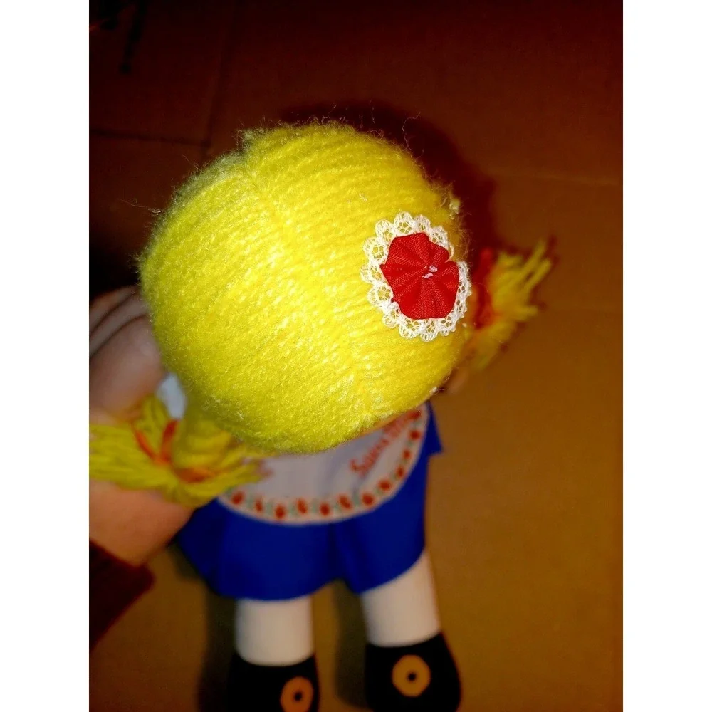 Vintage Swiss Miss Plush Doll Blonde‎ Yarn Braids Blue Sleep Eyes Smith & Margol